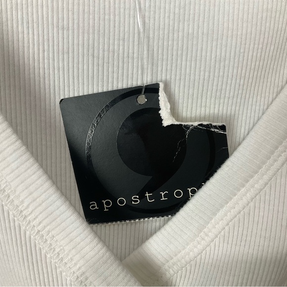 Apostrophe Ribbed Tank Tee, Size M - Picture 10 of 11